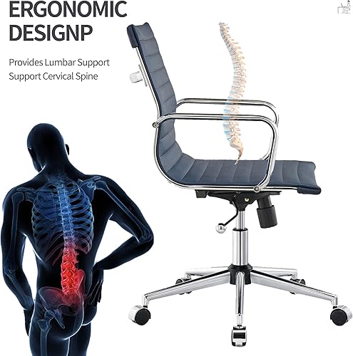 Miniatura 6 de Silla de escritorio de oficina, modernas sillas de tareas para sala de conferencias, silla giratoria de cuero para computadora, silla giratoria y