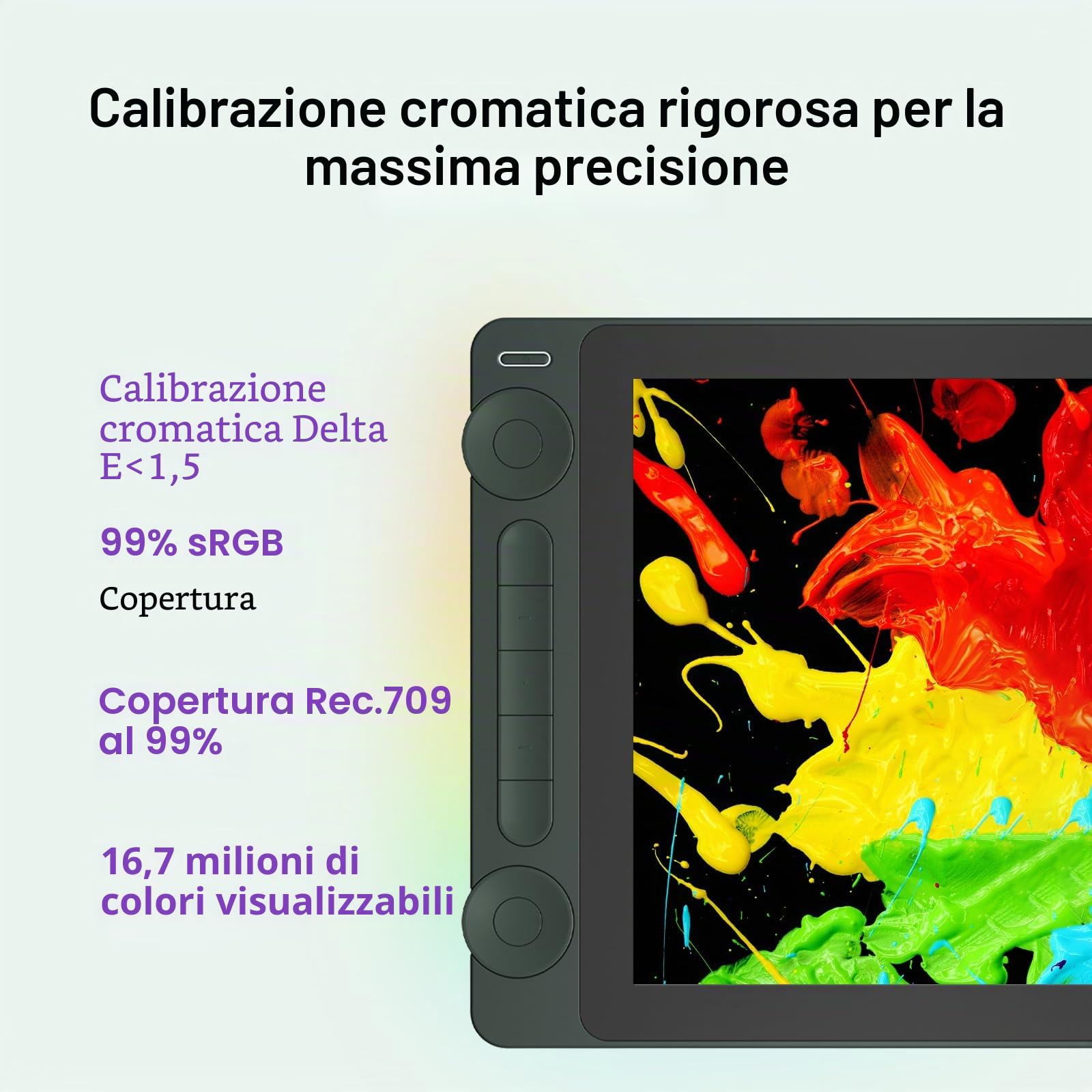 HUION Kamvas 13 (Gen 3) SE - Tavoletta grafica con schermo in vetro antiriflesso da 13,3 pollici con PenTech 4.0, pressione della penna 16384 per PC, Mac, Android
