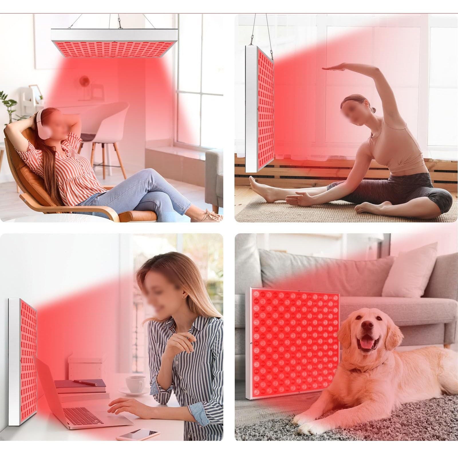 Panel de Terapia de Luz LED de 45W Rojo 660nm & Infrarrojo Cercano 850nm Combo para la Piel de la Cara y el Cuerpo, Uso Casero Portátil