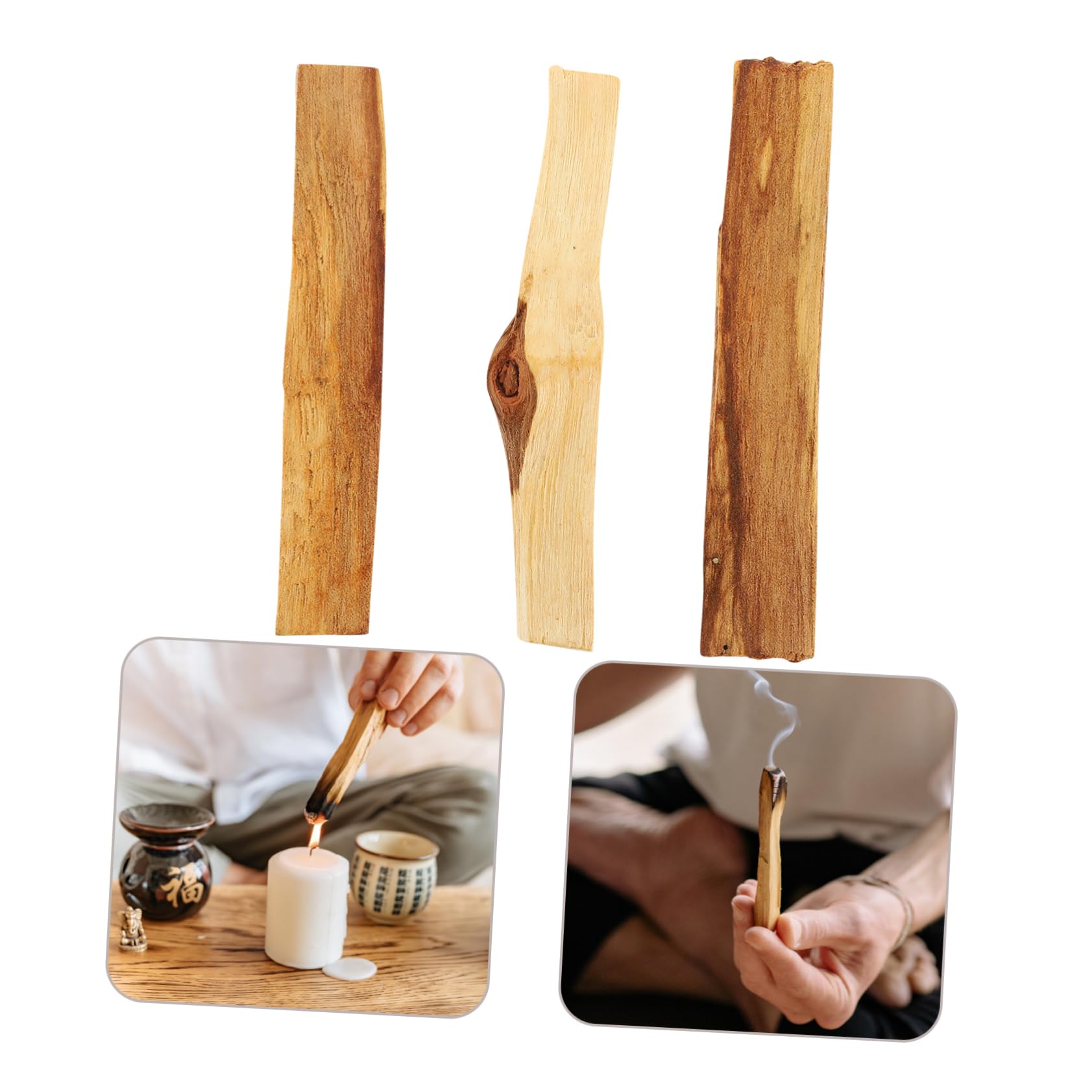 Mobestech 5 Series Madera De Incienso Perfumado Bosque Mancha Palos Cedro Sándalo Aroma Palo Quemador De Madera 3 Piezas X 5