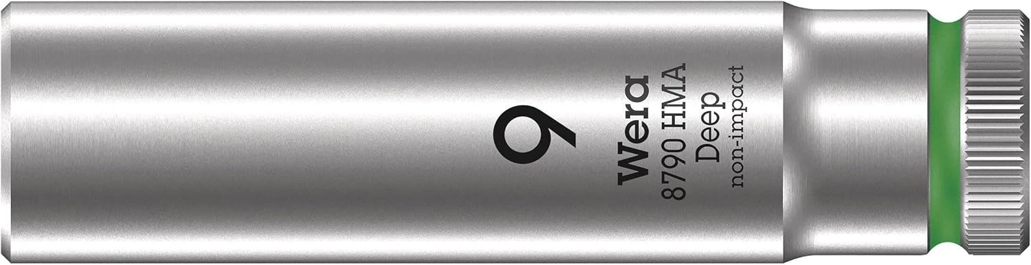 WERA 05004506001 8790 HMA Deep 1/4" Socket, 9 x 50 mm