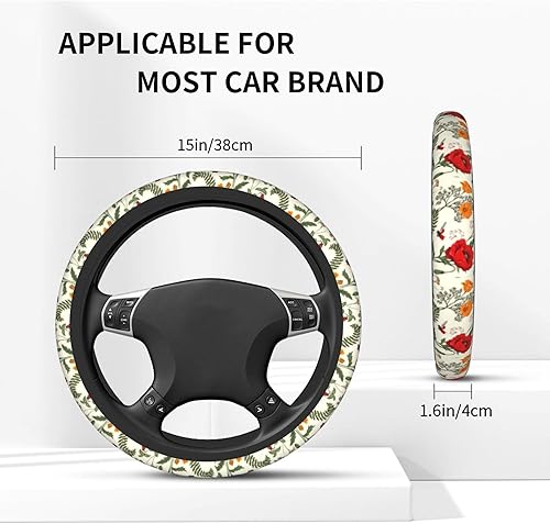 Miniatura 4 de UESEU Funda para volante para mujeres y hombres, camuflaje verde, protector de volante de neopreno, ajuste universal para la mayoría de los