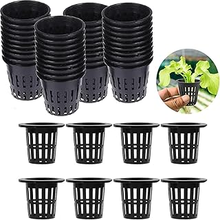 60 Stück Netztöpfe Hydroponik 5cm Wasserkultur Pflanzkorb Net Pot für Hydroponics Garden Net Cup Töpfe Kunststoff Hydroponics NetPot Eimer Korb Schwarz