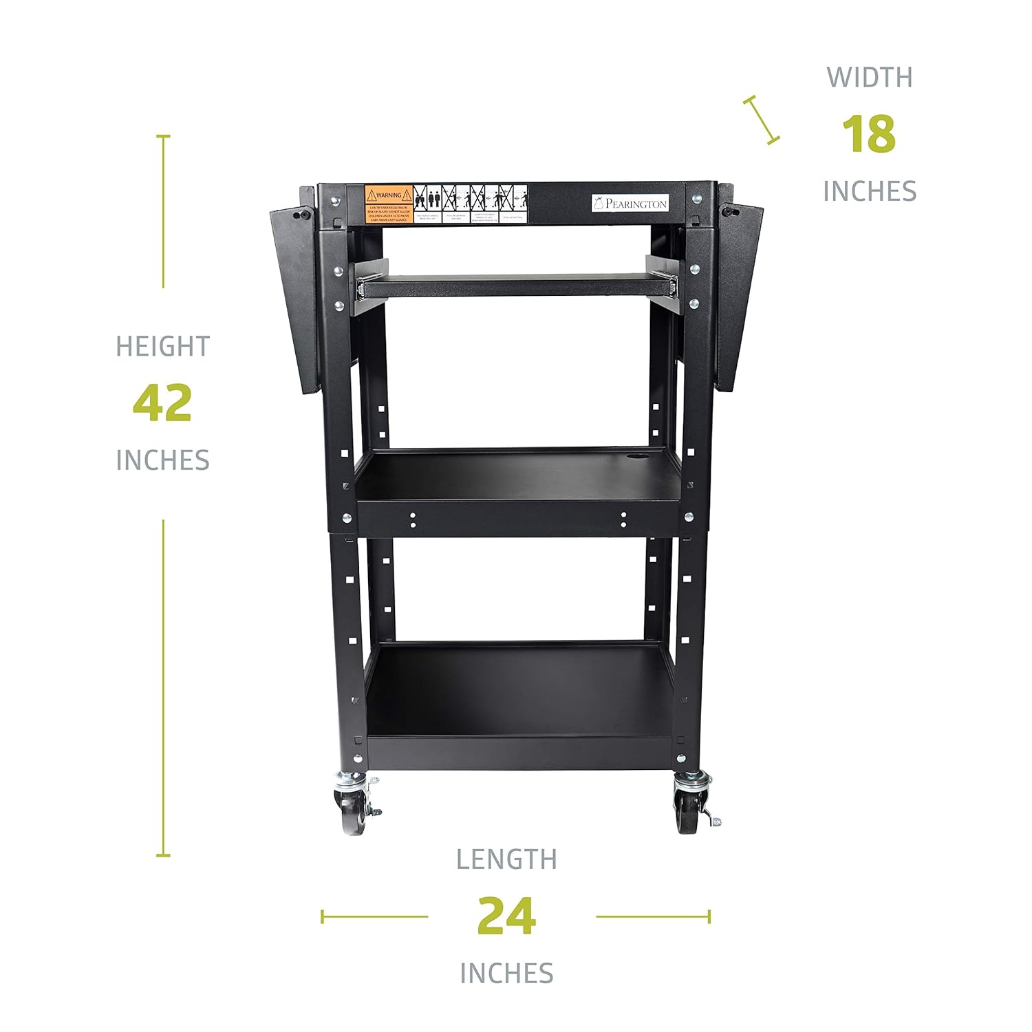 Pearington Rolling AV Cart with Adjustable Shelves: Industrial & Scientific