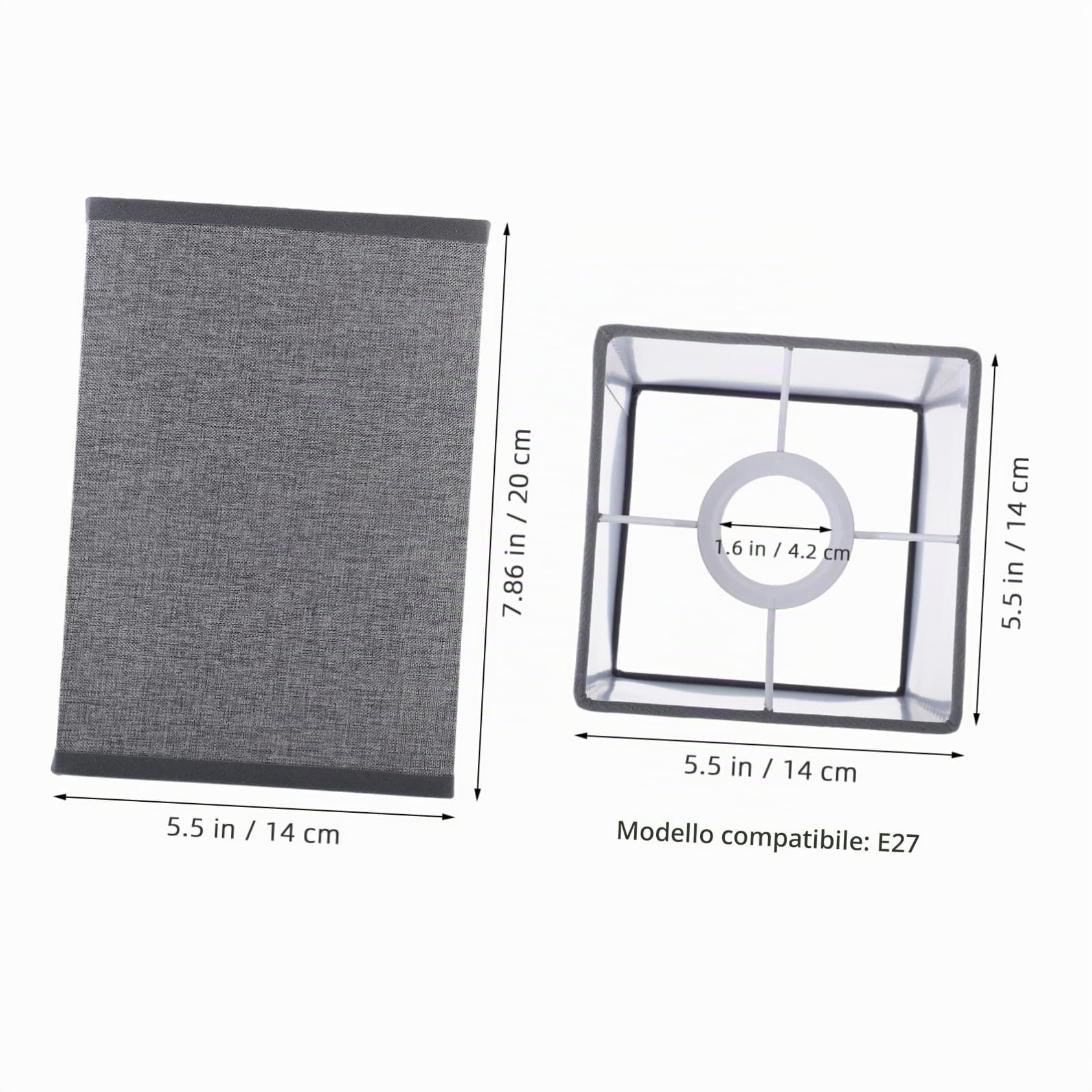 Baluue Lampada Paralume In Lino Paralume Rettangolare In Tessuto Lampadario Clip Sulla Copertura Della Luce Protezione Della Lampada Di Ricambio Per Lampada Tavolo Lampada