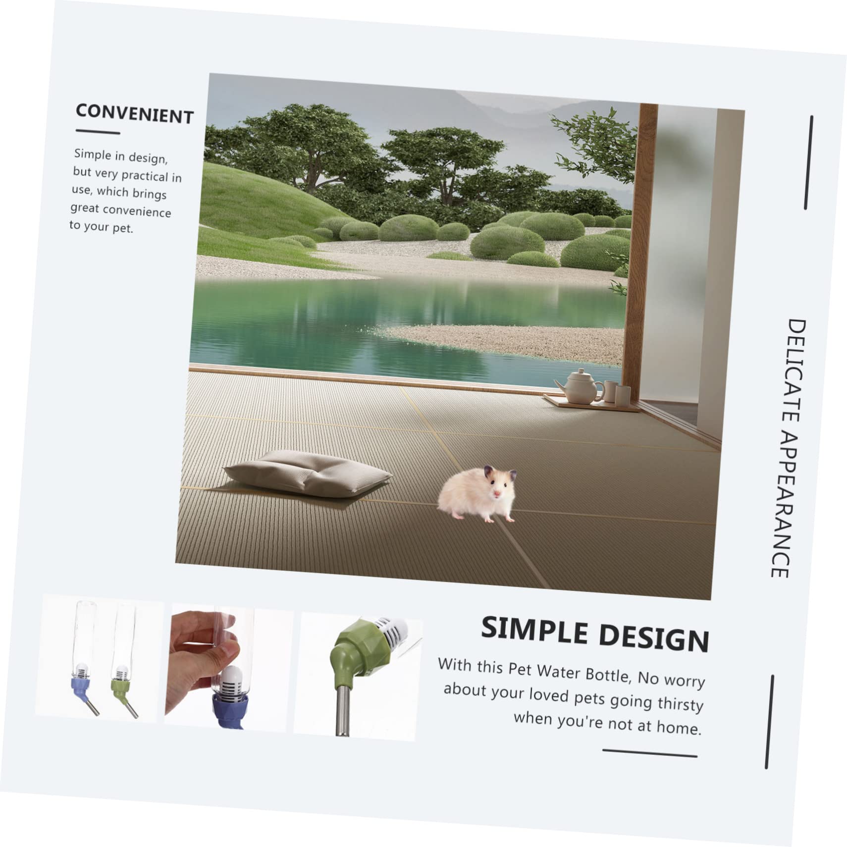 Housoutil 10pièces Distributeur Eau Automatique pour Petits Animaux Bouteille Transparente pour Hamsters Lapins Et Cobayes De Abreuvoir Anti-Fuite pour Rongeurs
