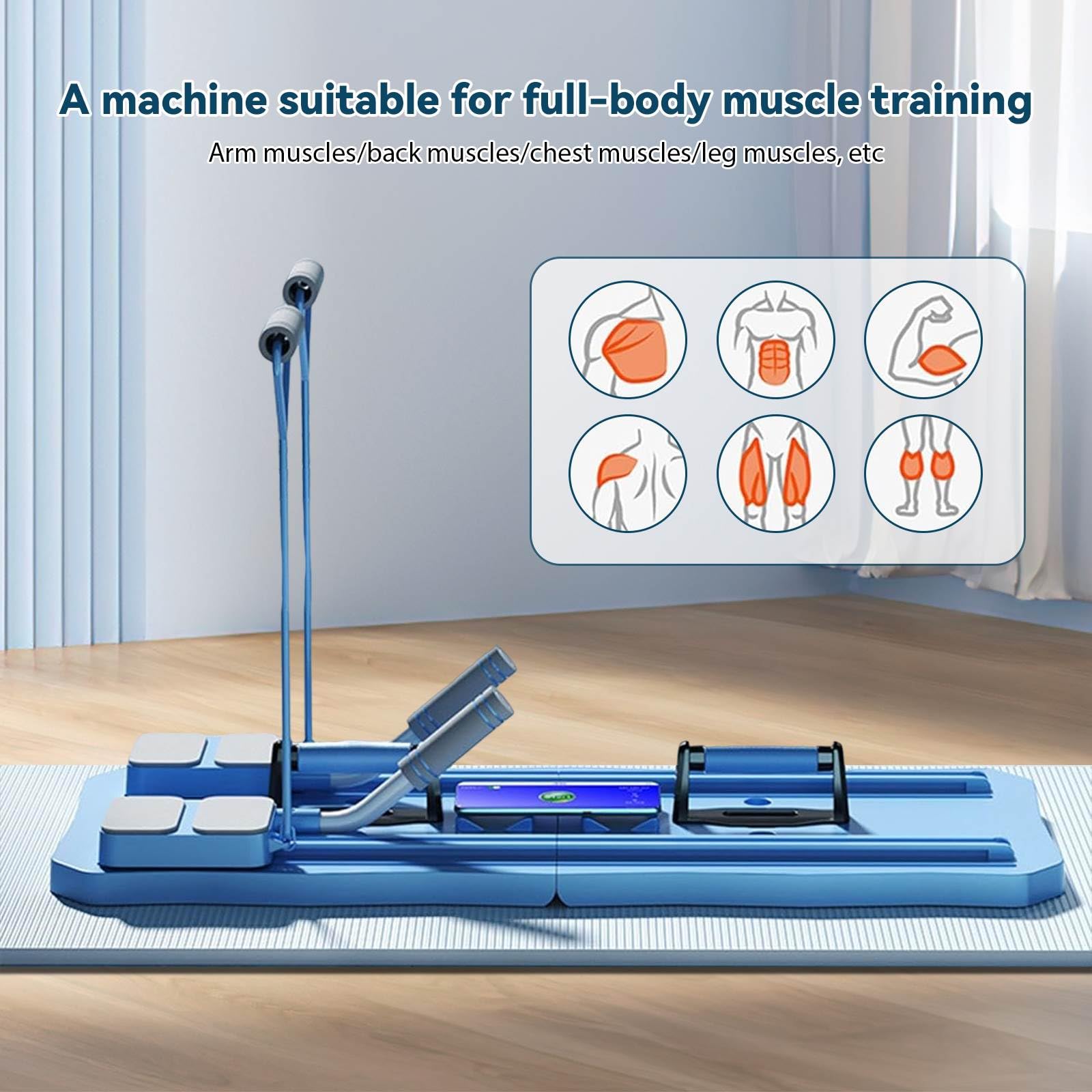 Machine de réforme physique de pilates pliable pour entraînement à domicile, planche de pilates, planche abdominale multifonction, équipement d’entraînement pour abdominaux