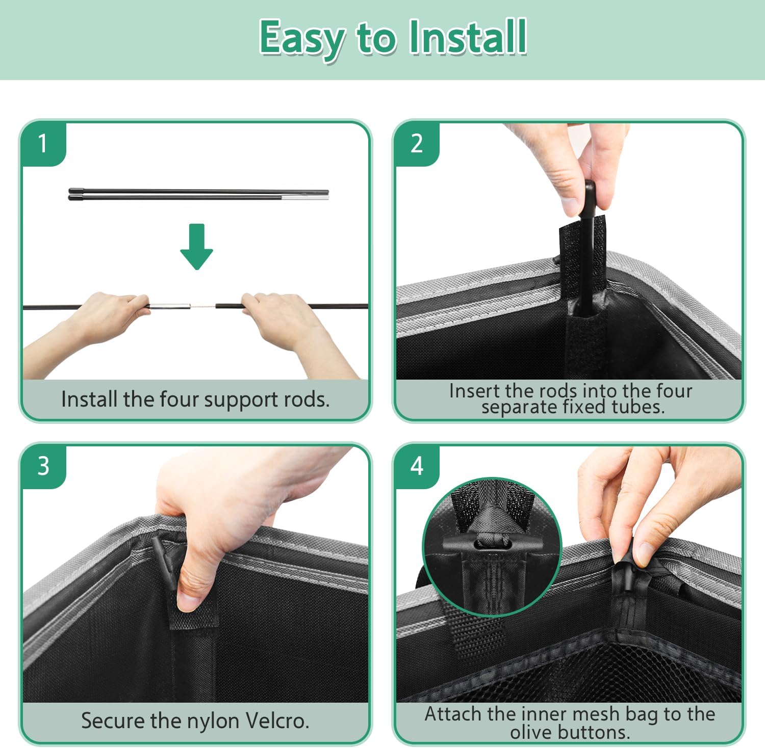 110L Laundry Hamper with Lid with Washing Bag & Front Mesh Bag, Large & Tall Laundry Basket, Collapsible Dirty Clothes Hampers for Bedroom Aesthetic, Bathroom, Dorm, Laundry Room - Easy Carry, Black