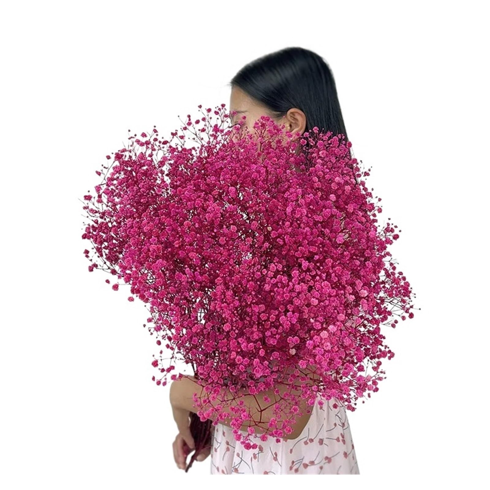 WJIAYAO dried gypsophila flowers Dried Baby Breath Flowers Gypsophila Bouquet Bridal Wedding Decoration Home Decor(Rose,50g)