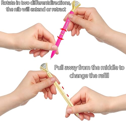 Miniatura 4 de 1 bolígrafo de diamante con cristal, bolígrafos personalizados a granel con grabado sin nombre, bolígrafos de diamante personalizados, lápiz óptico