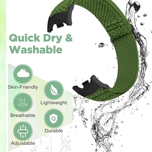 Miniatura 5 de Bcuckood Bandas elásticas compatibles con Xiaomi Mi Band 8, mujeres y hombres, correa elástica de nailon suave de repuesto para Xiaomi Mi Band 8, 3