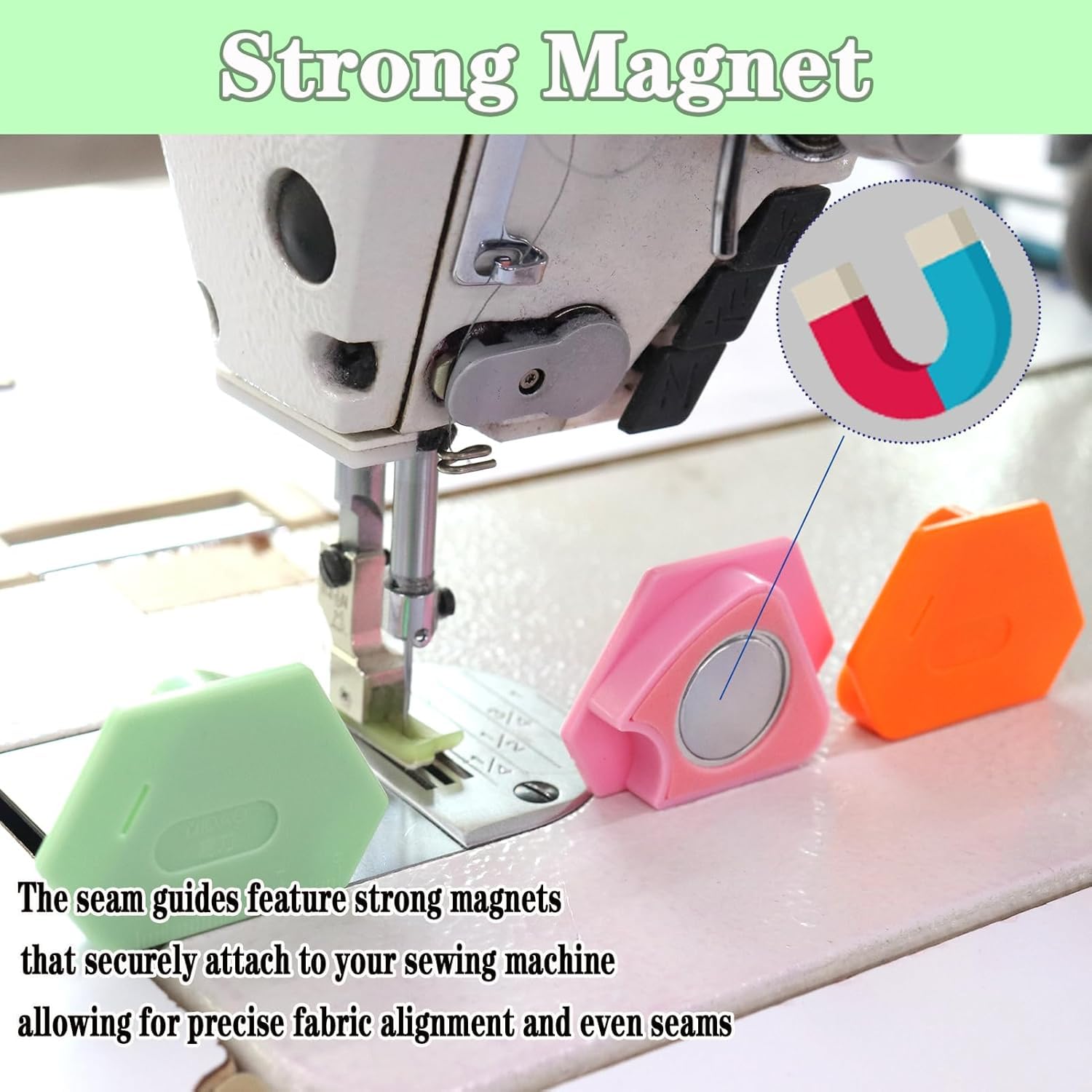 3 guide magnetiche per macchina da cucire, guida poligonale