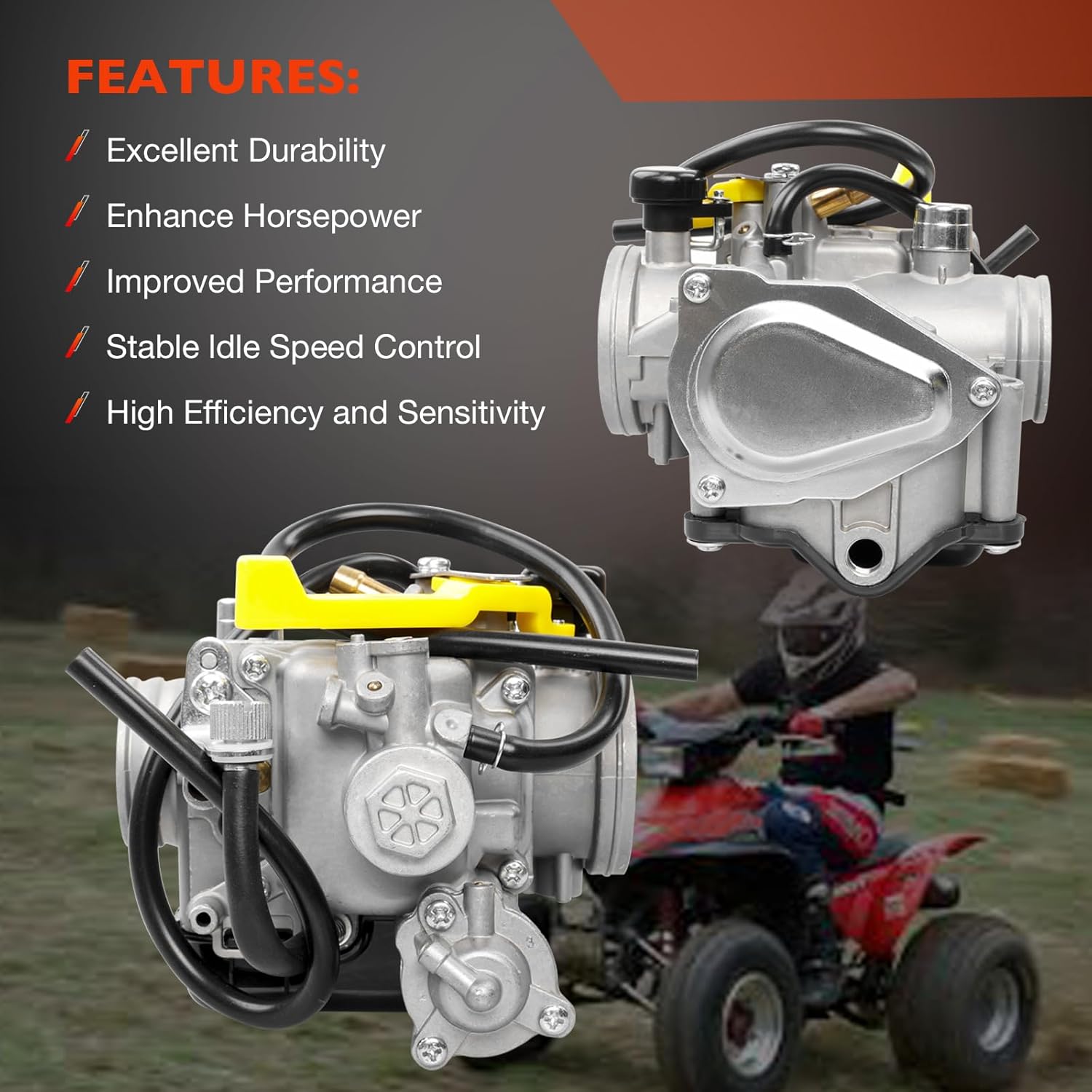 TRX300 Carburetor Compatible with 1993-2008 Honda Sportrax 300 300EX TRX300EX,Replace Part Number 16100-HM3-670, 16100-HM3-L00, 16100-HM3-A61 Carb