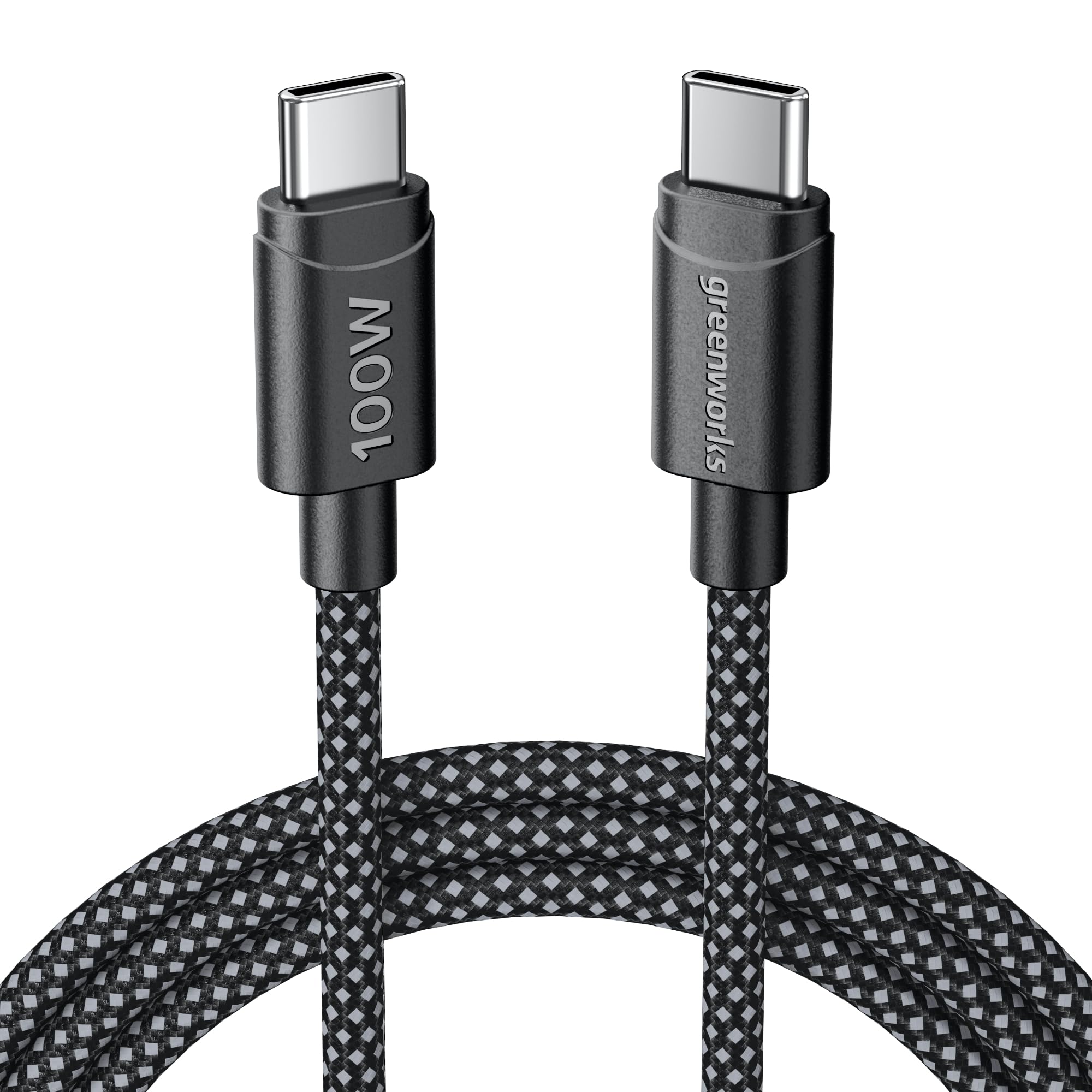 Greenworks 100W 3 FT Braided USB C Charger Cable Fast Charger Great for MacBook Air MacBook Pro iPhone