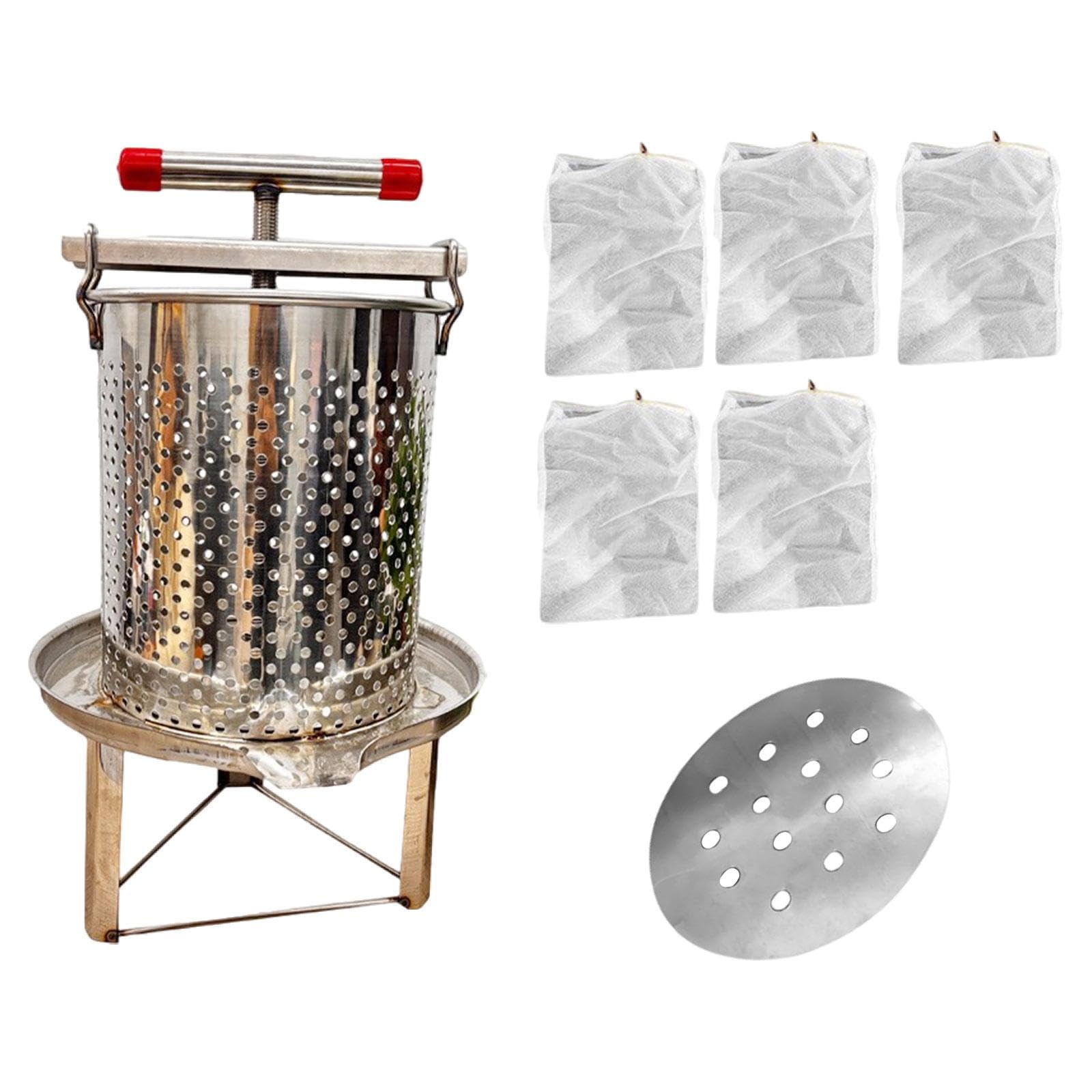 Extractor de Miel y Prensa casera para Frutas, Incluye Mango en Forma de T y Mallas filtrantes, 5 Mallas de Filtración