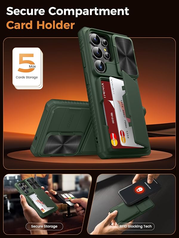 Vihibii for Samsung Galaxy S26 Ultra Case Wallet with Card Holder, Green by Vihibii - Used condition - Image 3