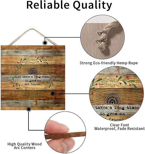 Miniatura 3 de Country 12x12in Wood Pallet Life Positive Quote It Takes a Long Time to Grow An Old Friends Religious Quotes Wooden Wall Hanging Art Plaque for