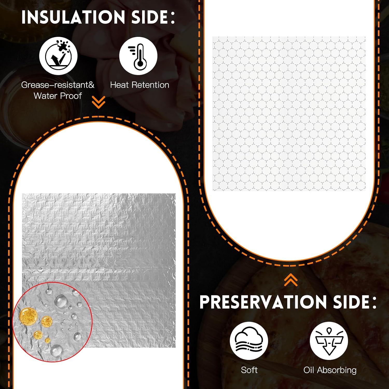 EcoDispose 500 Pcs Insulated Sandwich Wrappers, 12x12" Aluminum Foil Sheets image 3