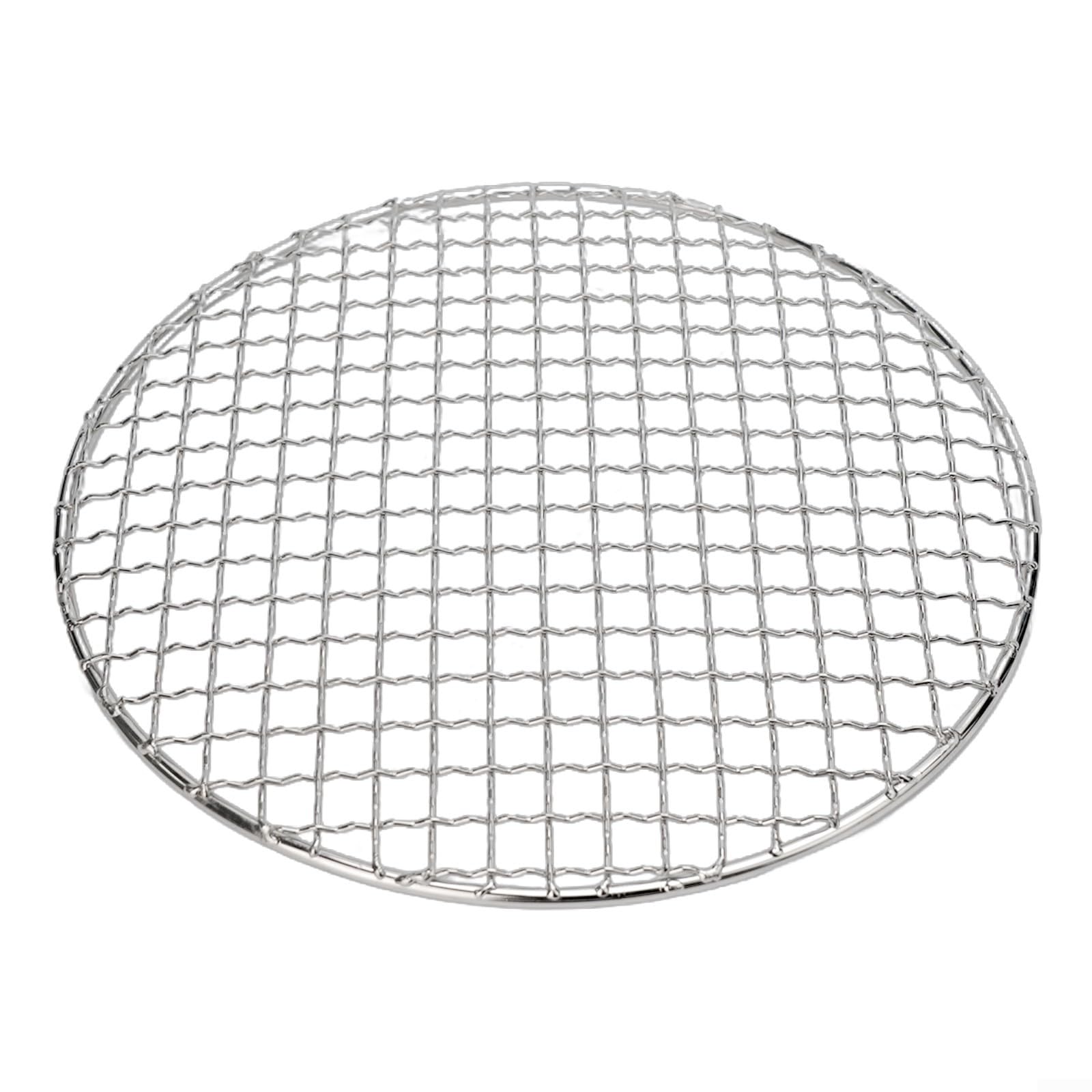 Grille ronde en acier inoxydable pour barbecue - Grille de cuisson en maille pour barbecue à charbon de bois - 25 cm