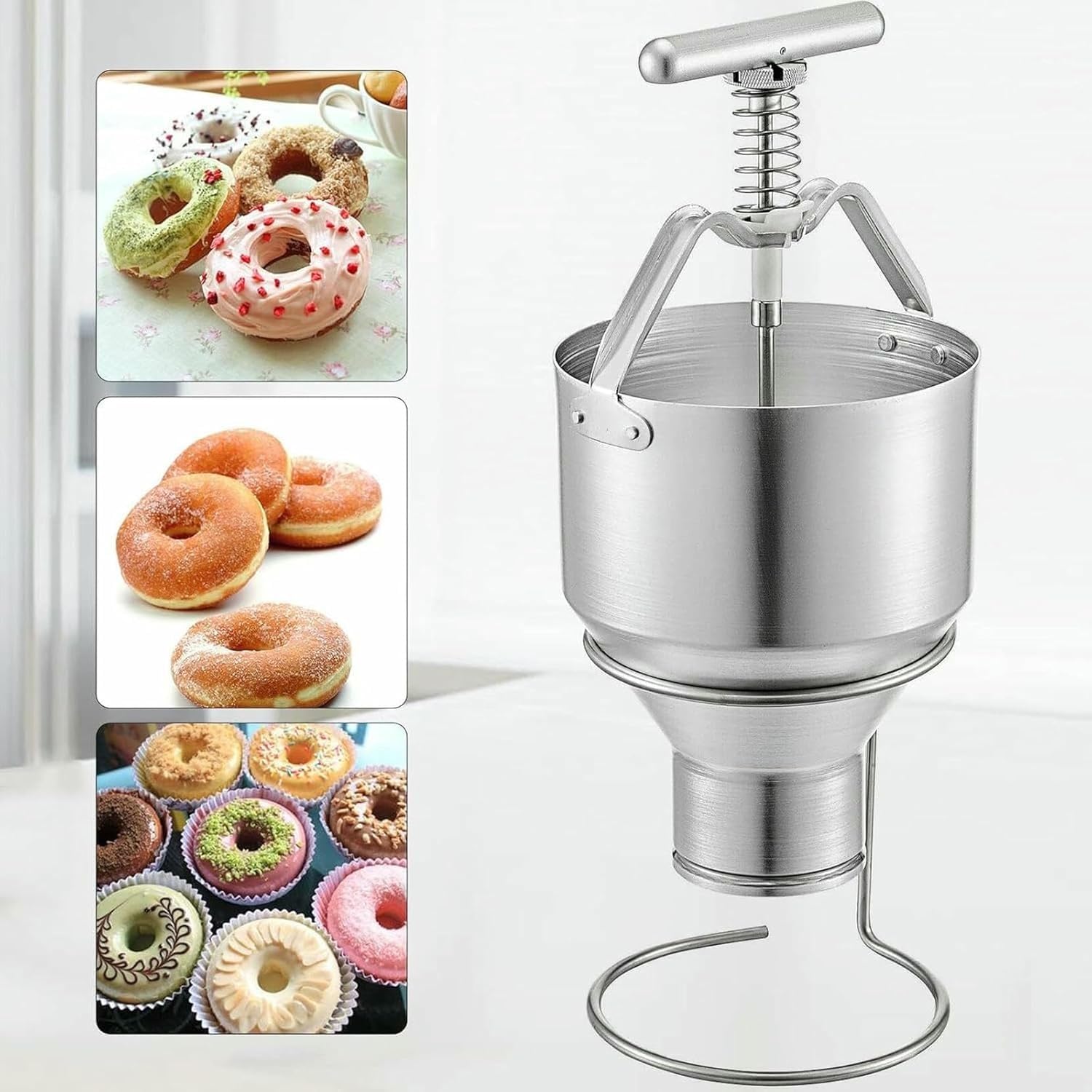 Teigspender für Donuts mit einstellbarer Dicke und Ständer für Heimbäckereien und Cafés