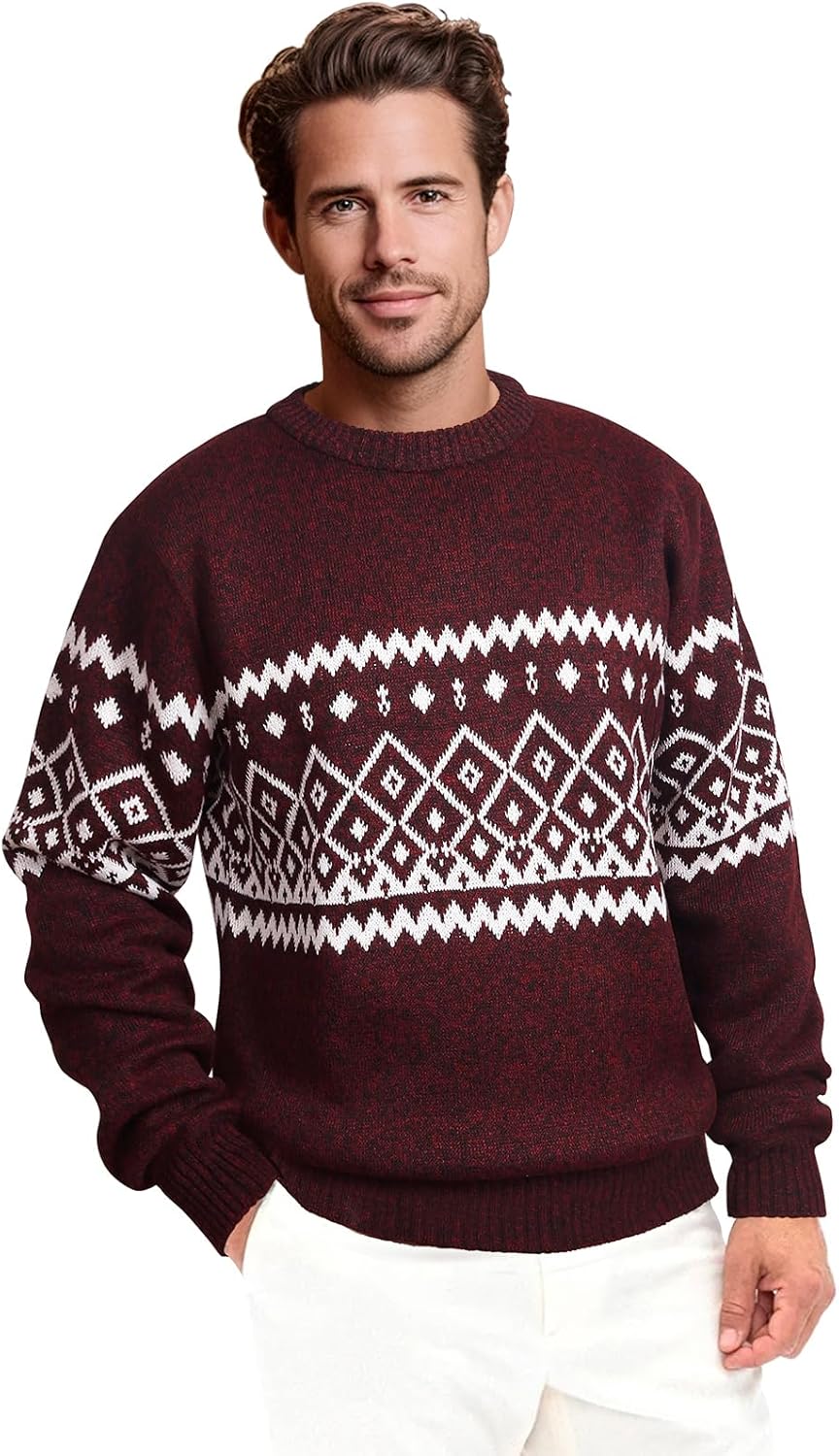 Mens Fleece Pullovers Sweaters Vintage Funny Aesthetic Sweater Ugly Christmas Jumper