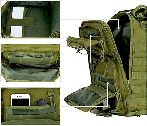 Miniatura 6 de JupiterGear Mochila táctica militar de 15 litros, mochila de hombro Molle para exteriores con correa ajustable, Verde militar, Mochilas Daypack