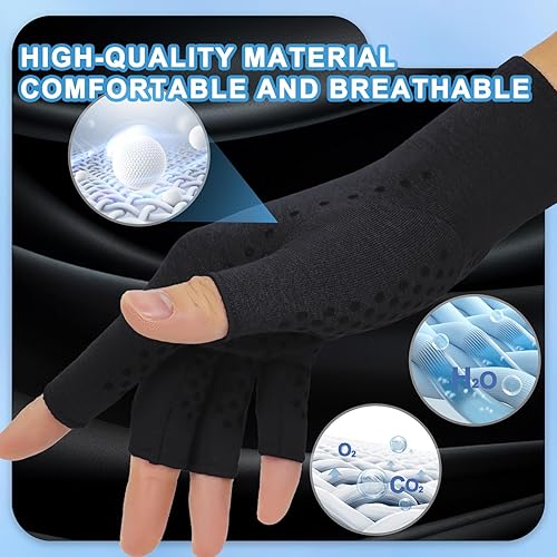 Miniatura 4 de 2 pares de guantes de compresión para artritis aliviar la artritis reumatoide osteoartritis dolor en el túnel carpiano guantes de compresión para