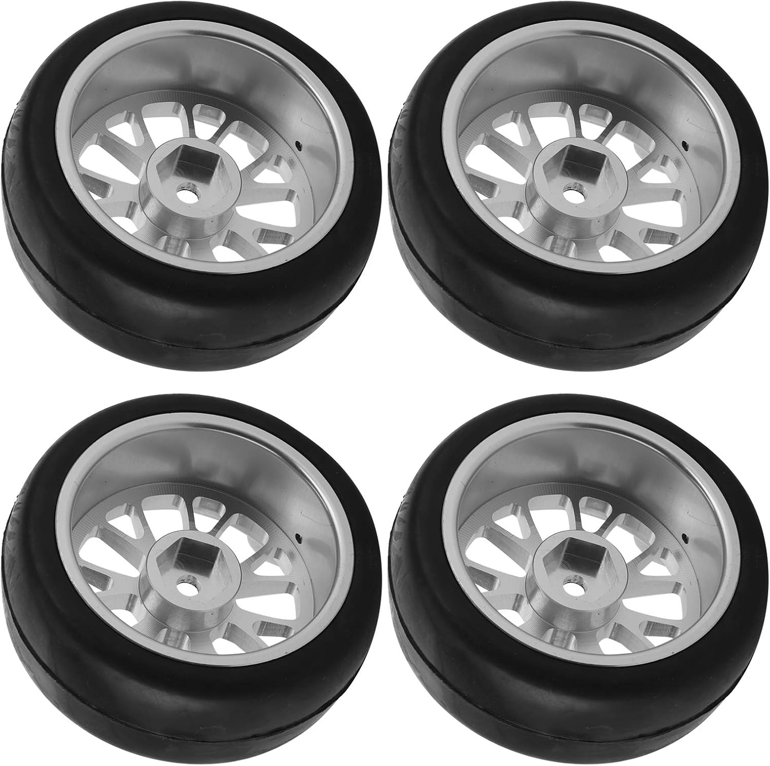 Keenso RC Car Tire Wheel, 4Pcs 63mm YShaped Rims Tyres