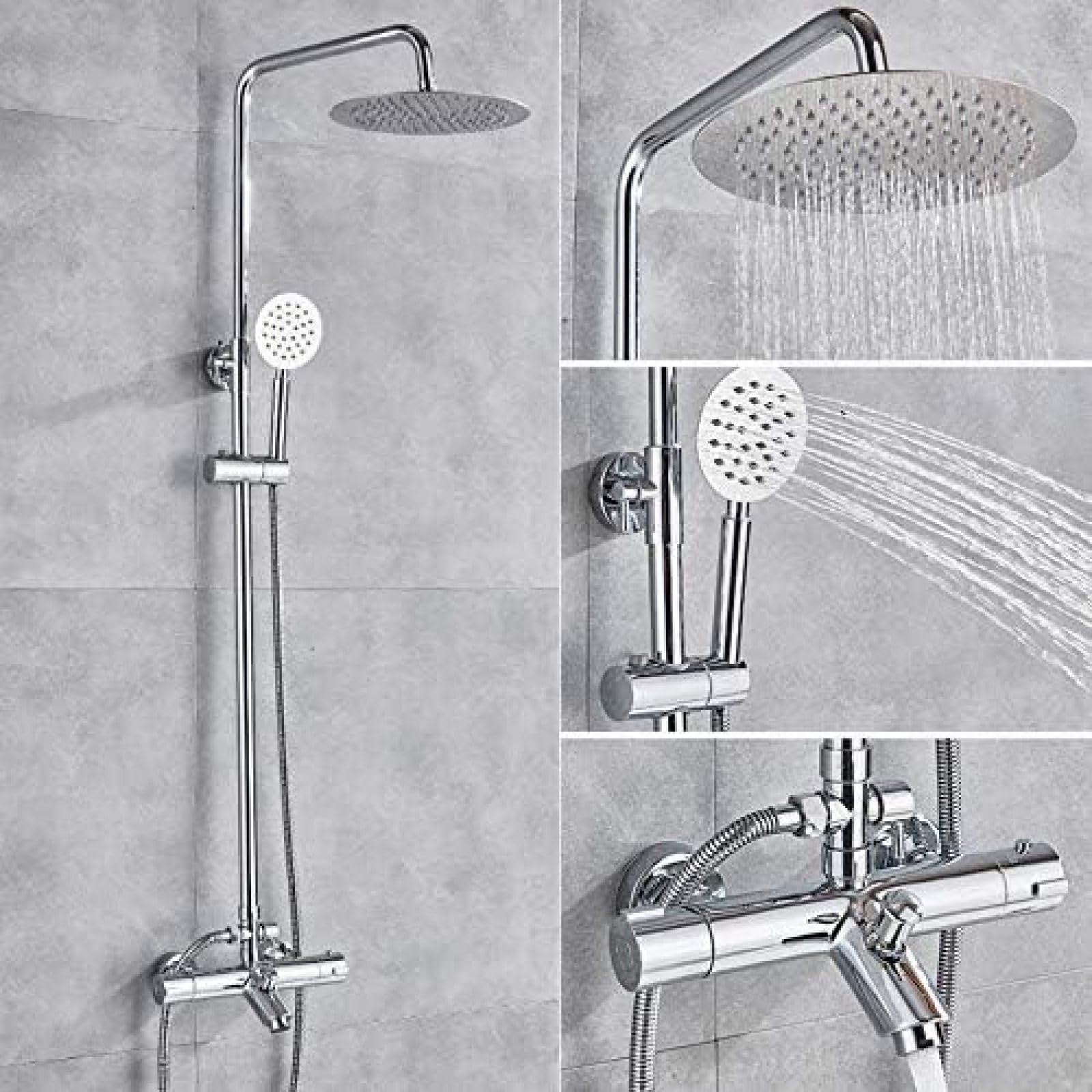 Baignoire de salle de bains douche thermostatique avec bec et double poignée