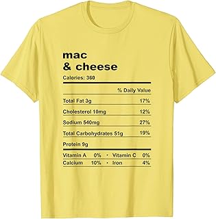 Funny Mac And Cheese Nutrition Facts Thanksgiving T-Shirt