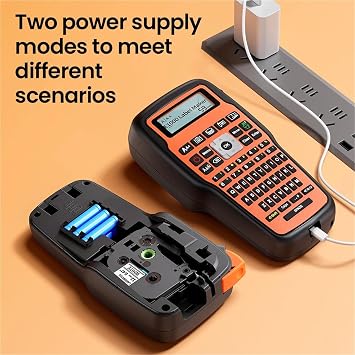 Label Printer, E1000 PRO Handheld Portable Label Printer Industrial Maker Compatible(Gray)