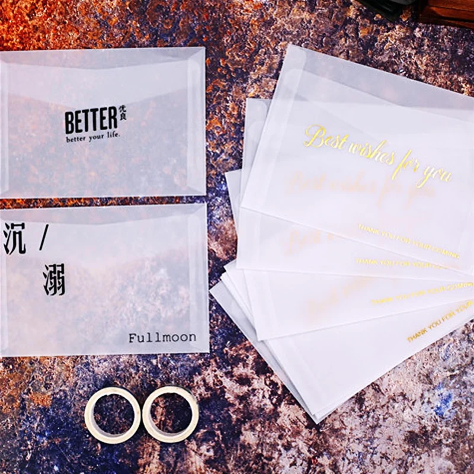 Koperty na zaproszenia, Transparent Wedding Invitation Envelopes 10 Pcs Multiple Sizes(11cmX22cm)