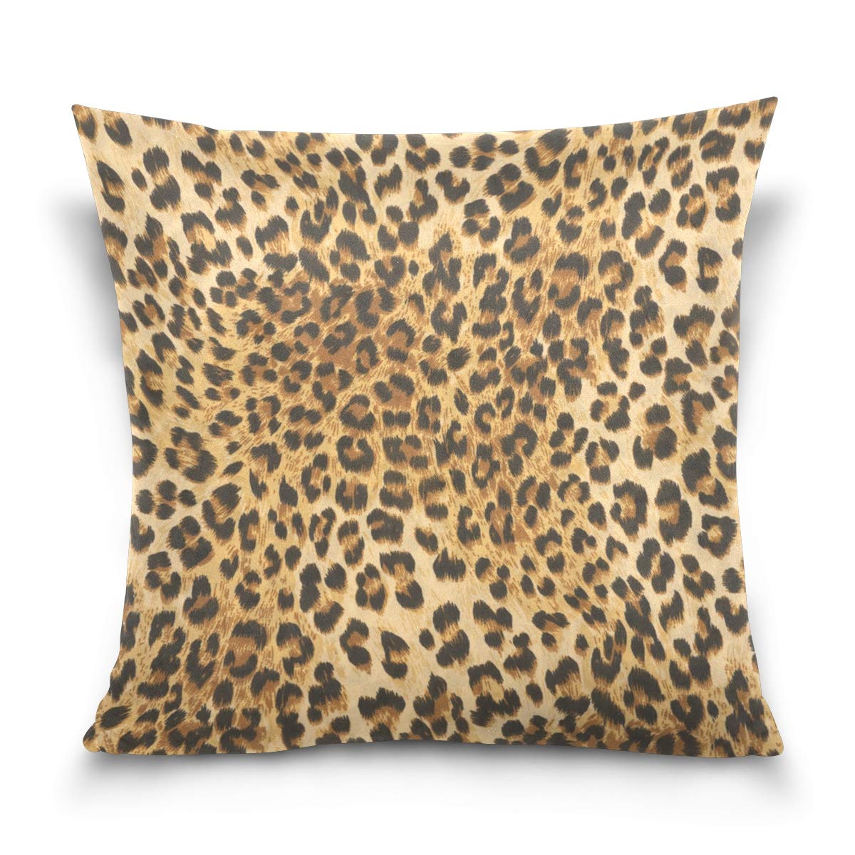 Linomo Throw Pillow Cover 18x18 inch, Leopard Print Decorative Pillow Cases Cushion Cover for Couch Sofa Bed Home