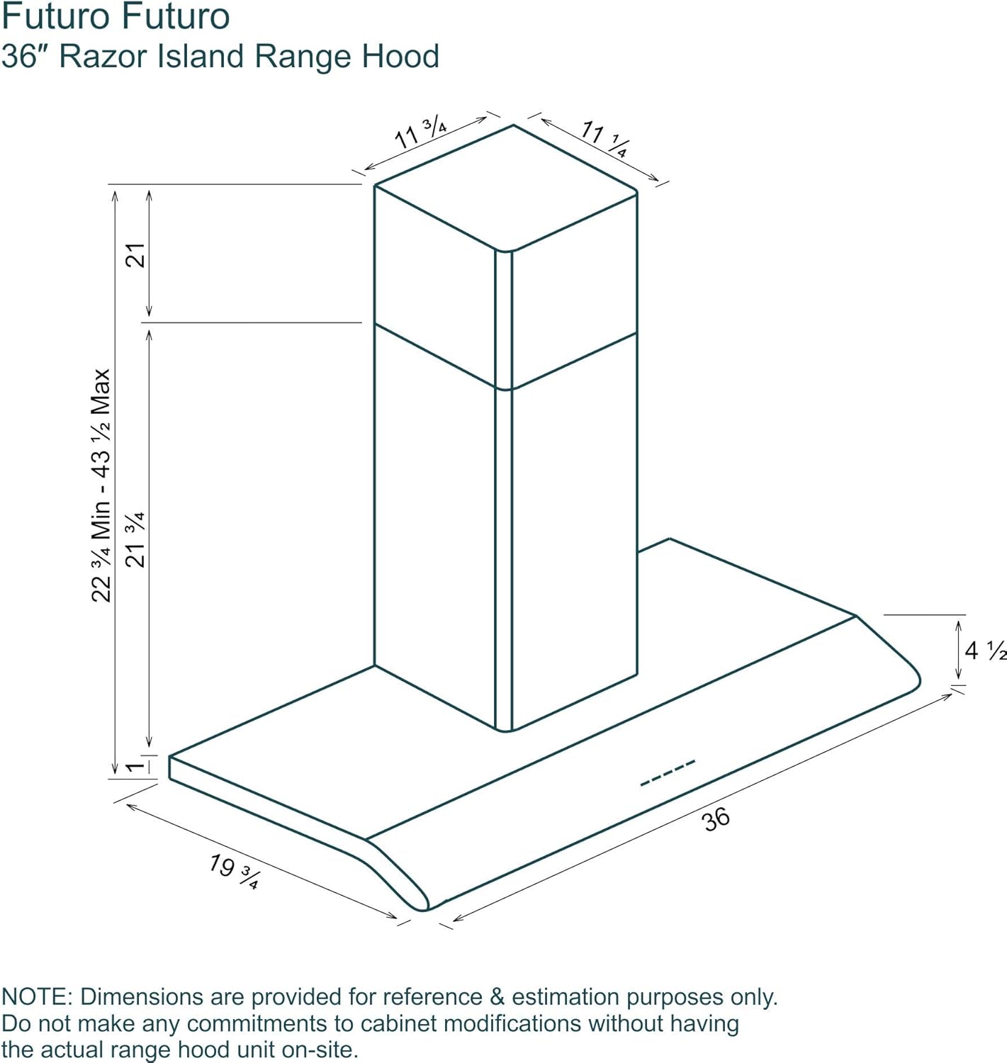 Futuro Futuro Wall-Mount Range Hood 36" | Capri | Kitchen Ducted/Ductless Vent Hood | Stainless Steel Exhaust Hood | LED, Ultra-Quiet with Blower