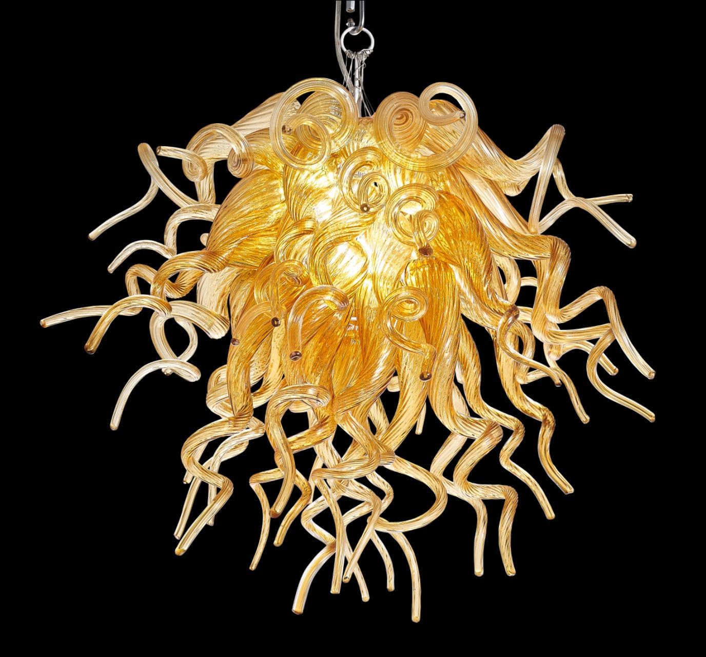 Luxury Glass Chandeliers for Dining Room,Orange Chandeliers Ceiling Lighting Hanging Pendant Chandelier Light Fixture for Entryway Bedroom 24"x28"