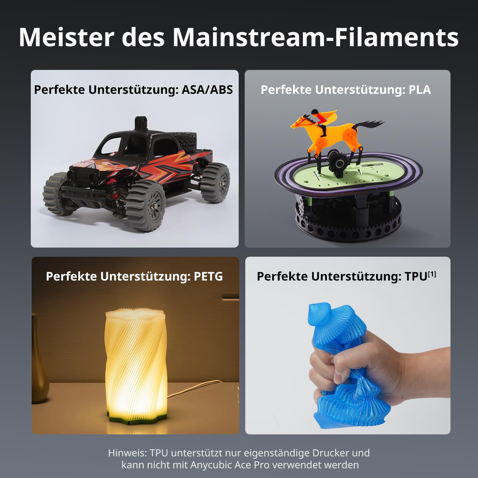 Anycubic Kobra S1 Combo 3D-Drucker Mehrfarbig für Amazon, Trocknung Filament während des Drucks, 600 mm/s Hochgeschwindigkeit, Intelligenter Druck, Druckgröße 250 x 250 x 250 mm