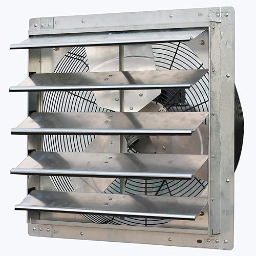 iLIVING Ventilador de obturación de velocidad variable montado en la pared, Aluminio, Plateado, 18"