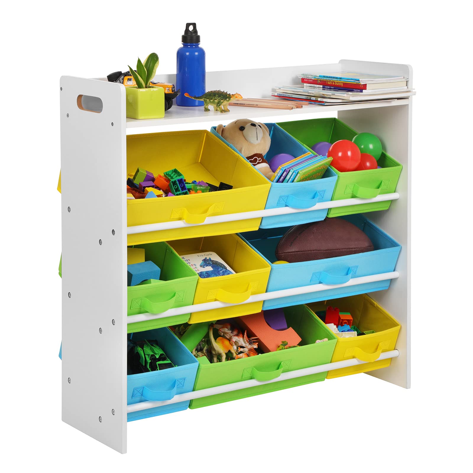 SONGMICS Toy Organizer and Storage Bins, Kid’s Toy Storage Unit with 9 Removable NonWoven