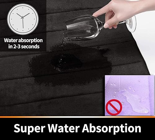 Miniatura 5 de Yimobra Tapete de baño de espuma viscoelástica, tamaño grande, 31.5 x 19.8 pulgadas + forma de U, 24 x 20 pulgadas, suave y cómodo, súper absorción