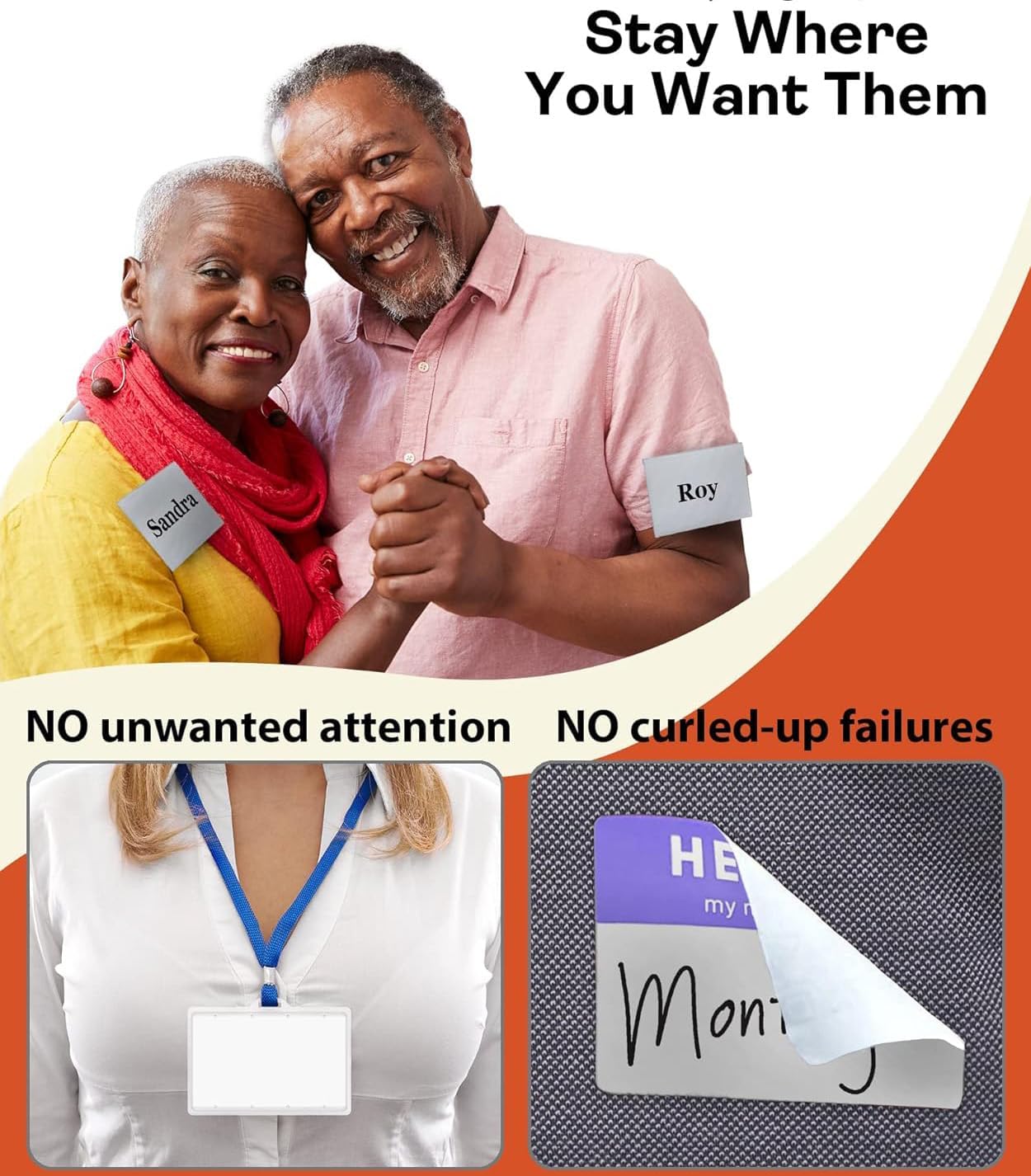 Magnetic Badge Holder 3 Pack for Classroom Students, Office Workers - Reusable Strong ID Badges with 3M Adhesive Backing for Clothes, Uniforms, Shirts - Magnet Name Tags - Name Tag Back Plates, 3 Sets - Image 8