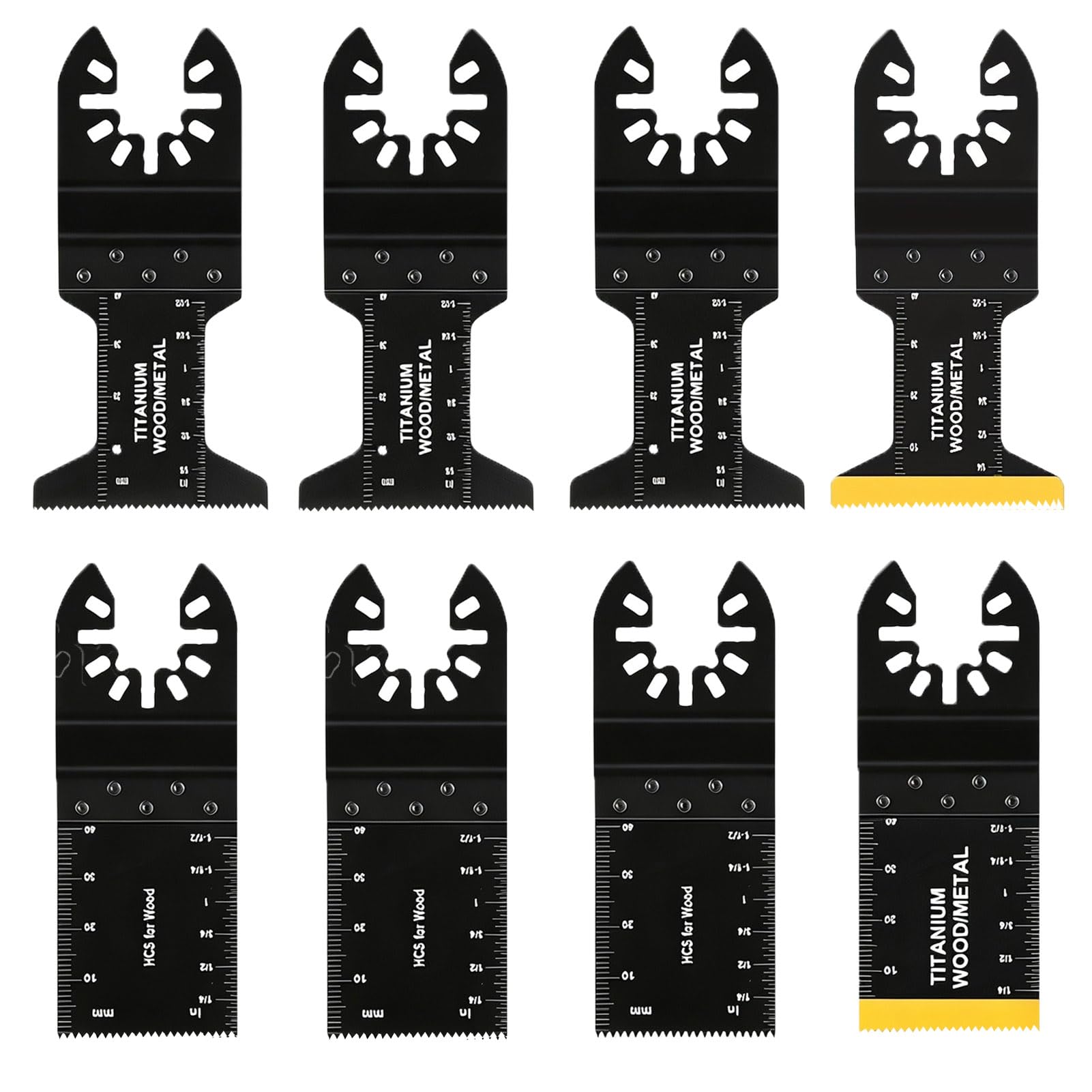 DITK-U 8 Pcs Multi Tool Blades Titanium Universal Oscillating Saw Blades Wood Plastics Metal,Oscillating Tool Accessories Compatible with Dewalt, Milwaukee, Makita, Ryobi