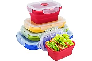 4 Pcs Collapsible Storage Boxes Silicone Lunch Box Bento Box