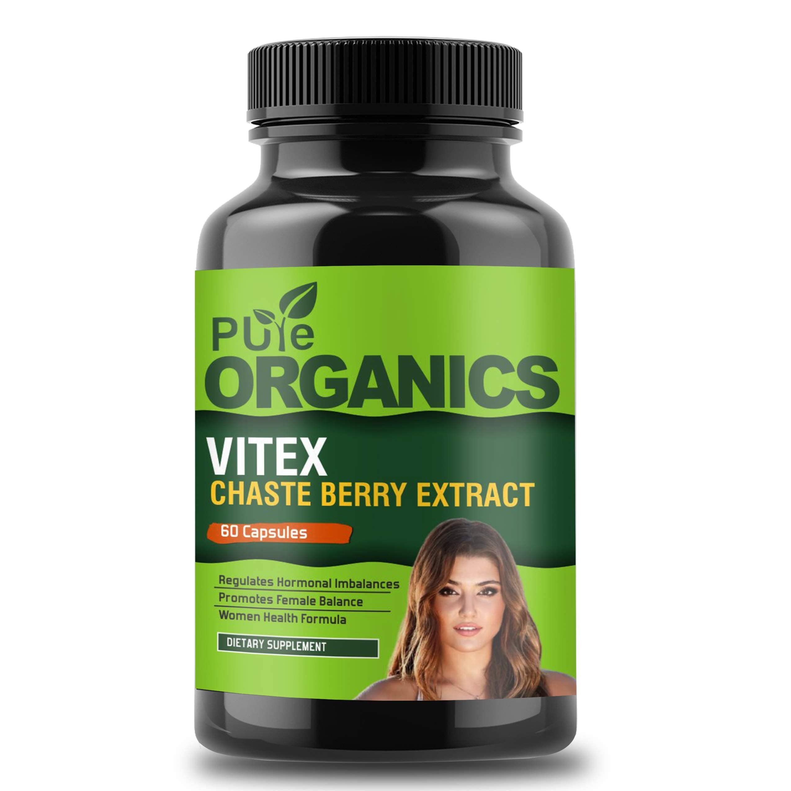 Vitex Chasteberry Capsules for Women – Natural Hormone Balance Supplement for PMS Relief, Menopause Support & Monthly Cycle Regulation – Herbal Chaste Berry Extract for Female Health & Wellness – 60 Capsules (1) (60 CAP)