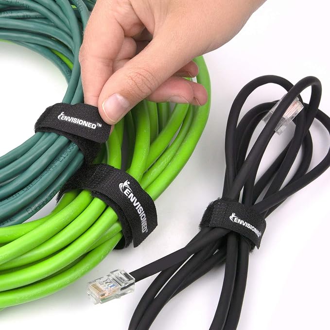 Cintas reutilizables para cables ignífugas y resistentes al calor, paquete de 30 unidades, color negro (3/4" x 8") miniatura 6
