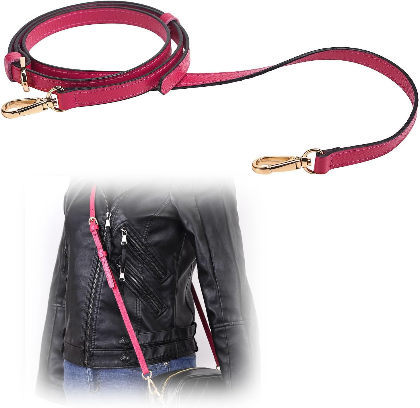Full Grain Purse Strap Genuine Leather Replacement for Cross Body Bag Handbags
