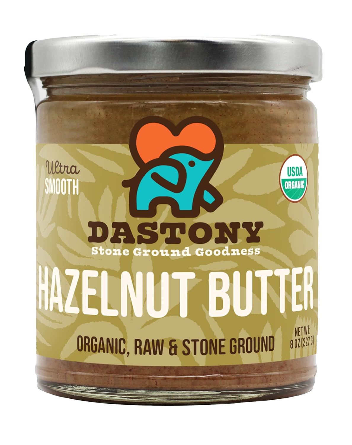 Dastony Organic Raw Hazelnut Butter 8oz - Single Ingredient, Vegan Keto Paleo Friendly, Gluten-Free Non-GMO Spread