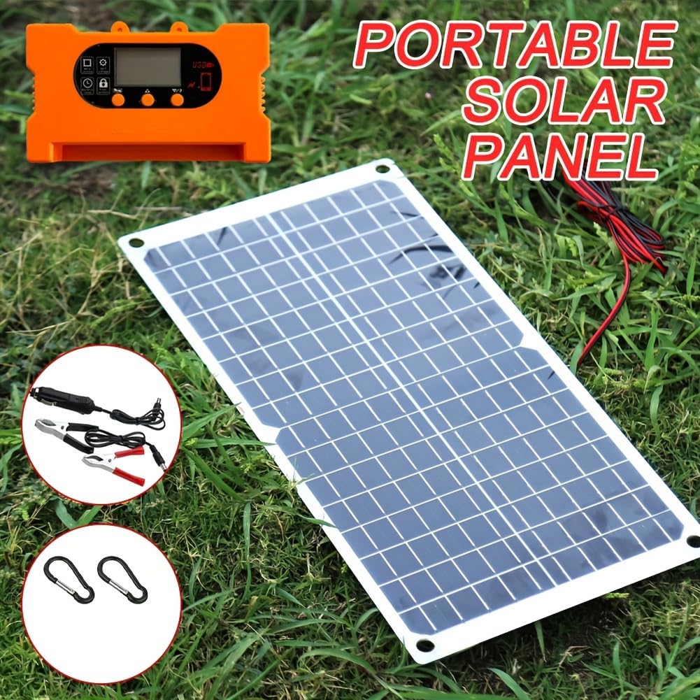Ensemble de panneaux solaires monocristallins portables de 40 W avec contrôleur de charge rapide et port de type C pour le camping et la randonnée pour alimentation extérieure résistant aux