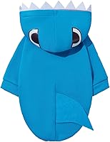 Vista 1 de QWINEE Sudadera con capucha para perro de tiburón, abrigo cálido para cachorro, sudadera para Navidad, Halloween, disfraz de perro, ropa de perro