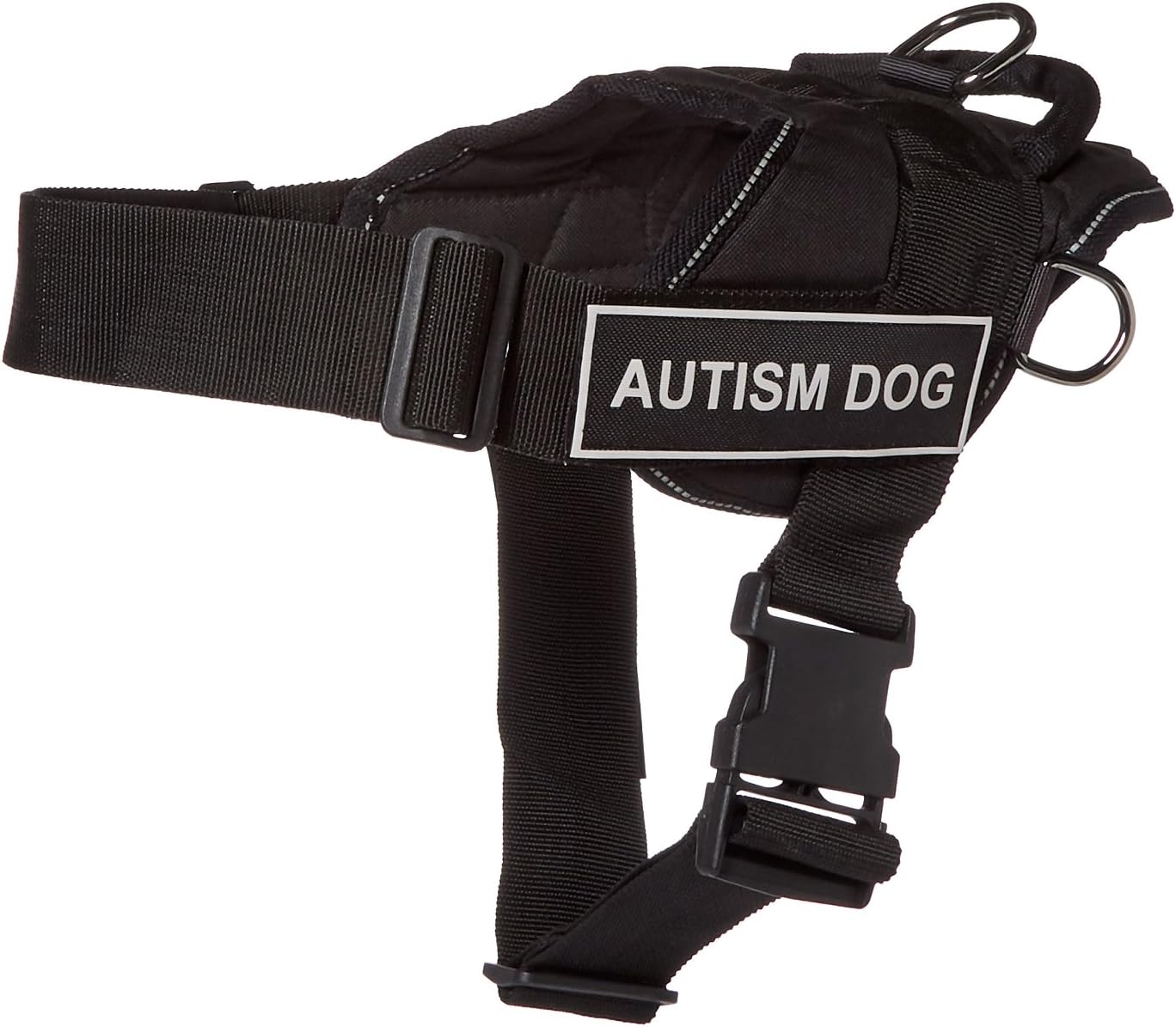 Dean & Tyler DT Fun Work Dog Harness with Autism Dog Velcro Patches, Reflective Trim, Medium