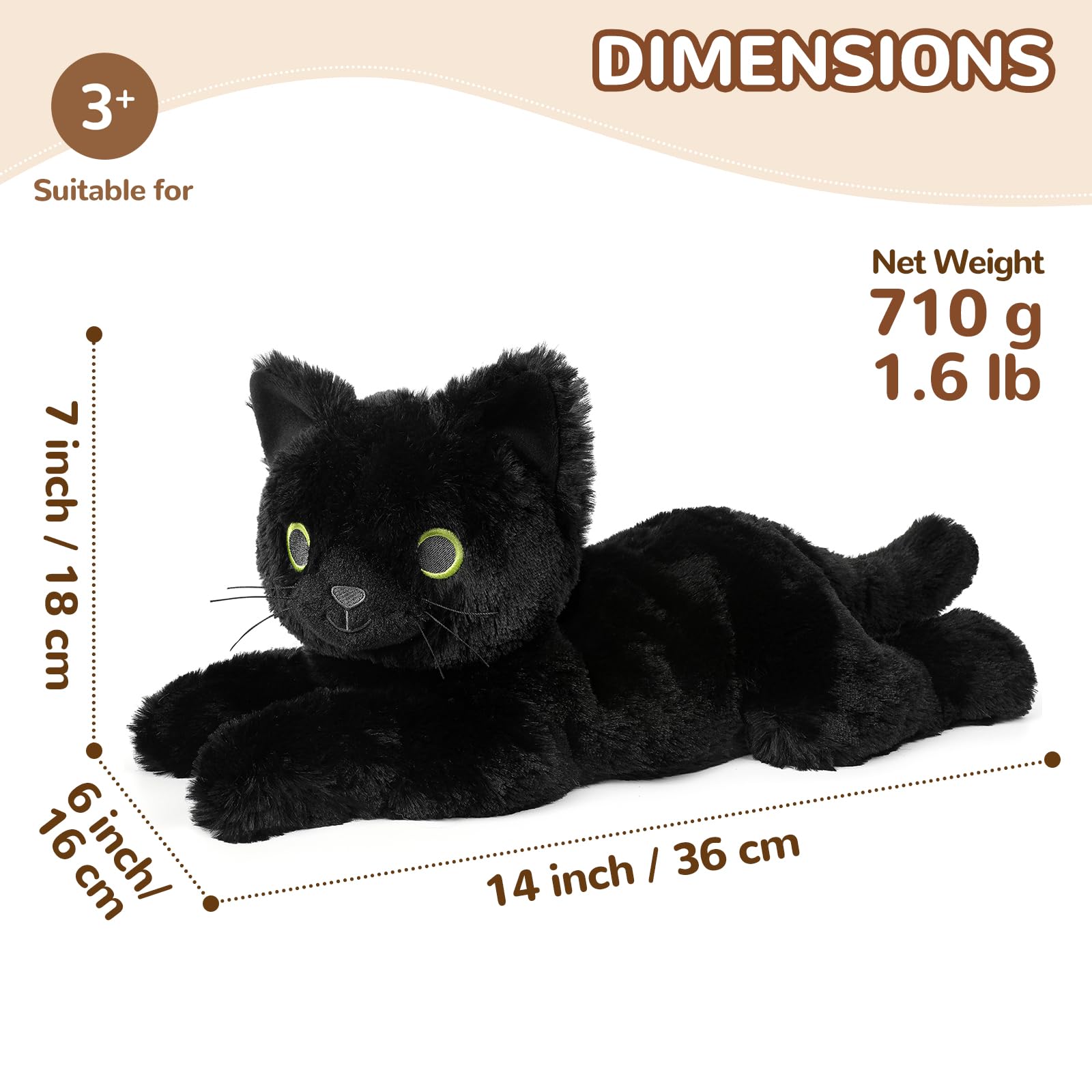 Amazon.co.jp: 黒猫のぬいぐるみ、電子レンジで使う動物のぬいぐるみ